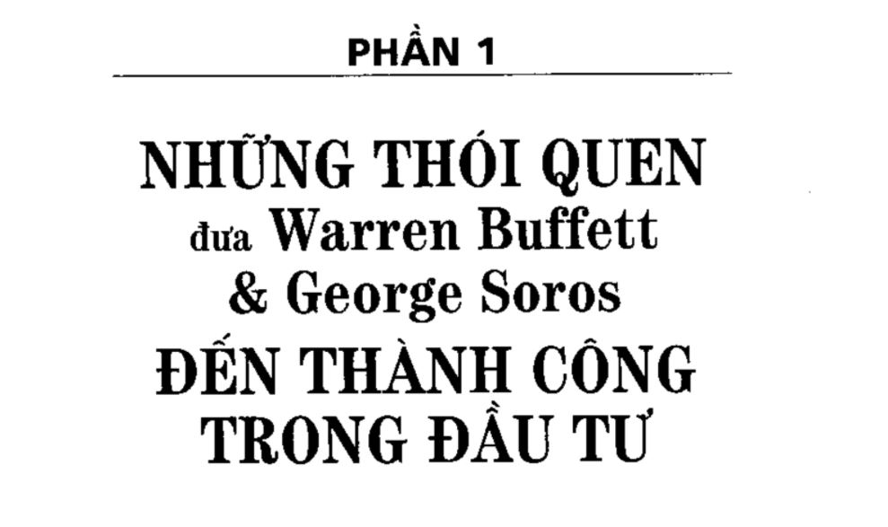Trích đoạn phần 1 Bí Quyết Đầu Tư Và Kinh Doanh Chứng Khoán Của Tỷ Phú Warren Buffett Và George Soros - Mark Tier 1